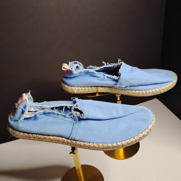 Vionic Beach Laguna Powder Blue Canvas Slip-On Espadrille Shoes Size 9 - Picture 3 of 11